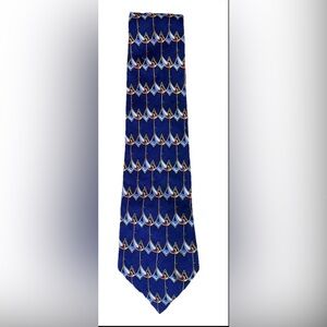 Christian Dior Cravate Silk Necktie Navy Blue Geometric Scallop Made Canada